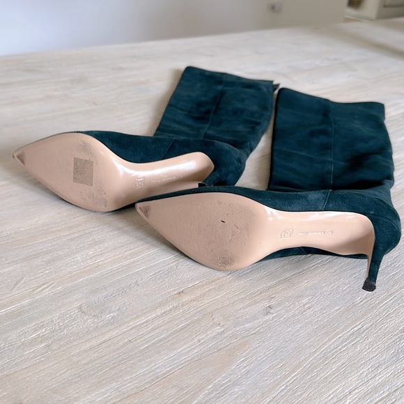 Gianvito Rossi Tall Suede Boots in Forest Green - Picture 4 of 14